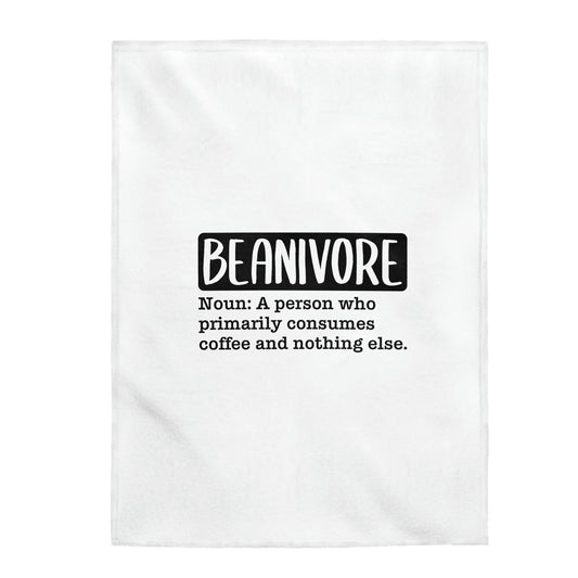 Beanivore: A Person Who Primarily Consumes Coffee And Nothing Else - Velveteen Plush Blanket