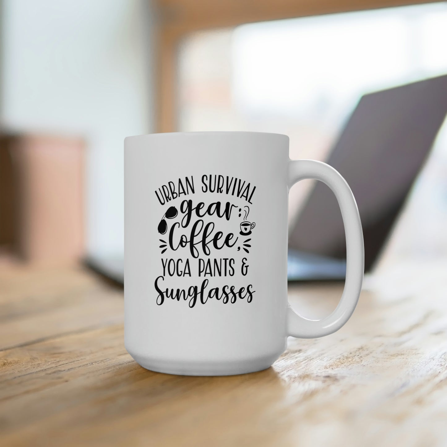 Urban Survival Gear Coffee Yoga Pants & Sunglasses - Funny Coffee Mug