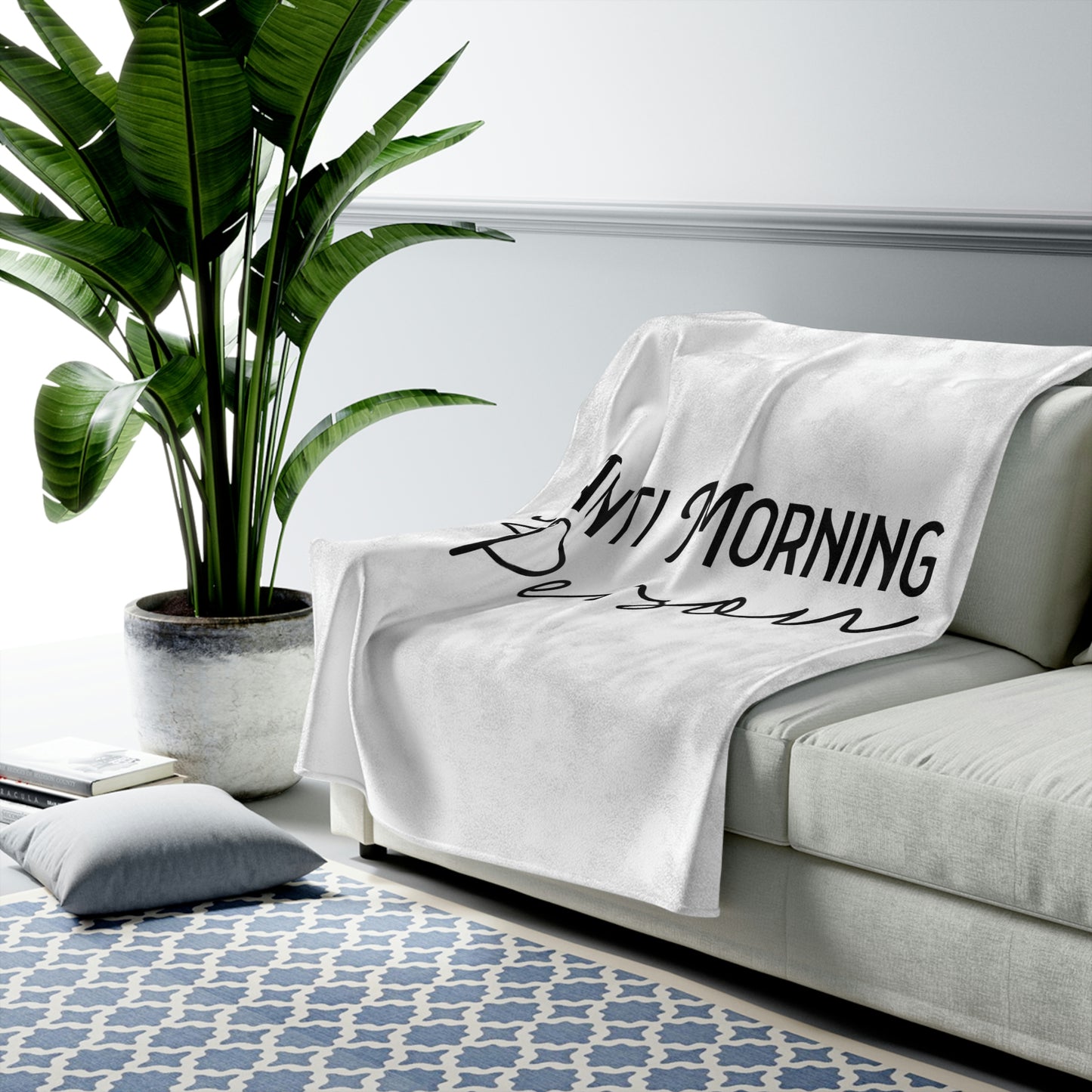 Anti Morning Person - Velveteen Plush Blanket